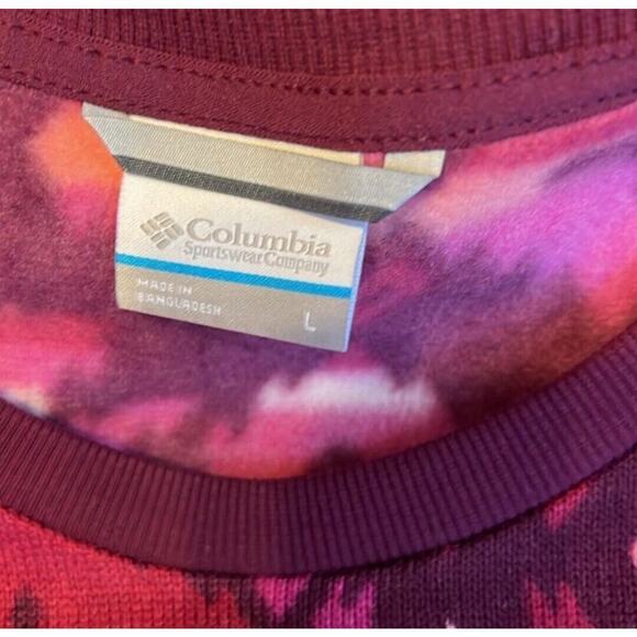 Columbia Sweater Weather Crew Marionberry Rocky Mt Print Women's Large NWT $65 - Picture 9 of 10